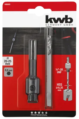Produktbild von kwb 499003, Einzelbild, Bohrer, Schwarz, Sechskantschaft, Hochgeschwindigkeitsstahl (HSS), 20,25 mm