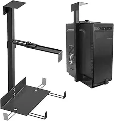 Obrázok produktu pre Omgoods – Držiak na monitor pod pracovný stôl – Flexibilný držiak na počítač, kompatibilný s väčšinou monitorov