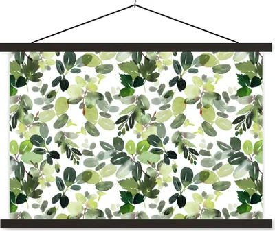Produktbild von MuchoWow® Textilposter Weihnachten - Pflanzen - Mistelzweig 90x60 cm mit schwarzem Rahmen - Aufhängungssatz