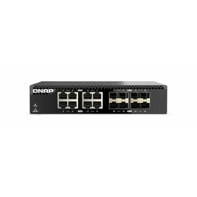 Produktbild von QNAP QSW-3216R-8S8T - Switch - 8 x 100/1000/2.5G/5G/10GBase-T + 8 x 10Gb Ethernet SFP+ - an Rack montierbar
