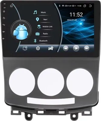 Zdjęcie produktu dla Radio samochodowe z Bluetooth i CarPlay do Mazdy 5 (2005–2010) – kompatybilne z Apple i Android – system stereo – system nawigacyjny – 2 GB pamięci RAM, 32 GB pamięci wewnętrznej