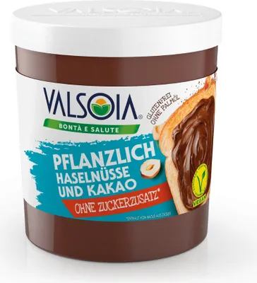 Produktbild von Valsoia Nuss-Kakao-Aufstrich ohne Zuckerzusatz, 200 g