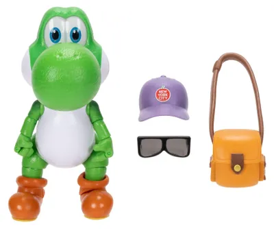 Produktbild von Die Super Mario Galaxy Movie Yoshi Action-Figur (5" / 12,7 cm) mit Zubehör, offiziell lizenziert von , mit 20 Bewegungspunkten, inklusive spaßigem Zubehör, ab 3 Jahren, 3 Jahr(e), Super Mario, Mehrfarbig, Kunststoff