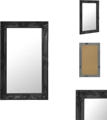 Produktbild von vidaXL Wandspiegel im Barock-Stil 50x80 cm Schwarz - Spiegel