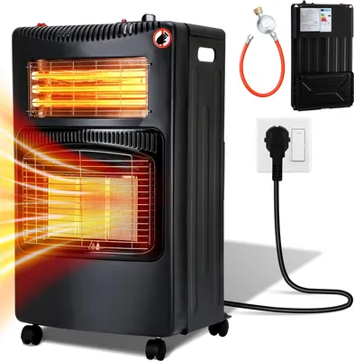 Immagine prodotto di Riscaldatore a gas ceramico Jopassy 4200 W e riscaldatore a infrarossi 1260 W, riscaldatori elettrici a gas a doppio uso 220V-240V, riscaldatore a gas radiante con 3 dispositivi di sicurezza