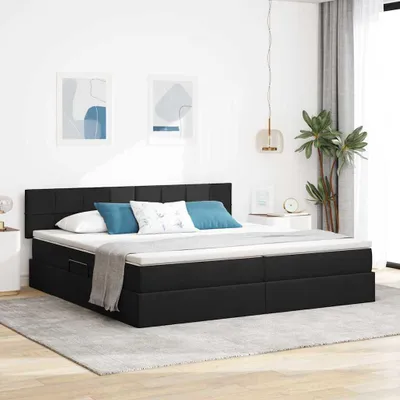 Immagine prodotto di Maison Exclusive - Letto contenitore con materasso Nero 200 x 200 cm Velluto