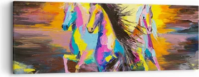 Produktbild von Bild auf Leinwand - Leinwandbild - Pferd Natur Tier - 90x30cm - Wand Bild - Wanddeko - Wandbilder - Leinwanddruck - Bilder - Kunstdruck - Wanddekoration - Leinwand bilder - Wandkunst - AB90x30-3433