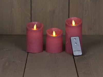 Obrázok produktu pre sada 3 LED sviečok z pravého vosku na diaľkové ovládanie vosková sviečka stĺpová sviečka bez plameňa