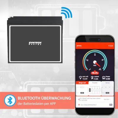 Produktbild von 40Ah 12V Lifepo 4 Lithium Batterie | Akku mit BMS, Bluetooth