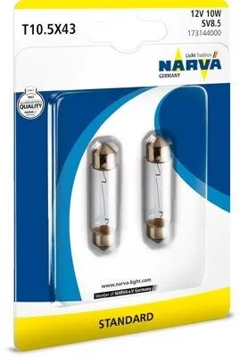Produktbild von 2x NARVA Soffittenlampe Kennzeichenbeleuchtung Birnen 12V 10W 173144000