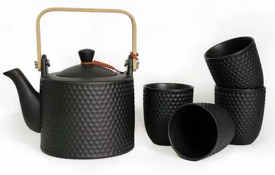 Image de Solidchoice - Ensemble de théière en céramique japonaise avec 4 tasses