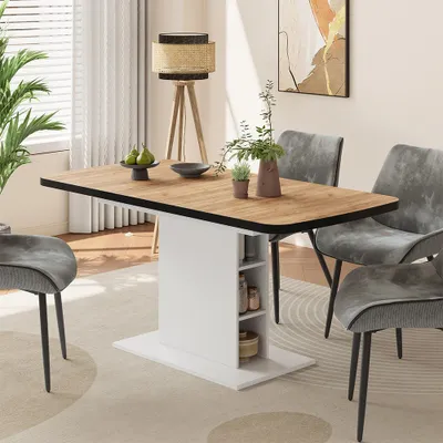 Zdjęcie produktu dla Stół jadalny Vicco Fenaro Gold power dąb/biały 120 x 80 cm 2 części, Model 56478