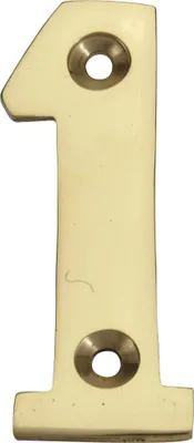 Produktbild von Zahl 1 aus poliertem Messing H.5,1 x B.3,5 cm