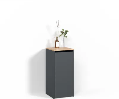 Immagine prodotto di Mobiletto da bagno Livinity Paolina Antracite/Rovere dorato 40.2 x 88.2 cm con cesto portabiancheria, Model 57398