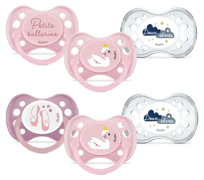 Immagine prodotto di Solidchoice - Set di 6 ciucci anatomici giorno/notte per bambini dai 6 mesi in su, color rosa