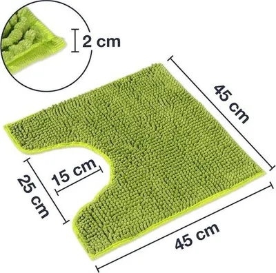 Produktbild von Famanu Toilettenteppich Antislip & Maschinenwaschbar - 45x45cm mit WC-Ausschnitt