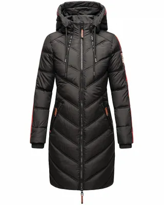 Produktbild von Marikoo Damen Winterjacke Langer Parka Warm Stepp Mantel mit Kapuze Armasaa Schwarz Gr. 44 - XXL
