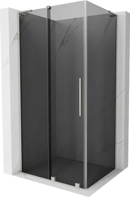 Produktbild von Mexen Velar L Schiebeduschkabine 110 x 75 cm, Graphit, gebürsteter Nickel - 871-110-075-43-97
