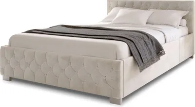 Produktbild von Juskys Polsterbett Nizza 180x200 cm Beige - Bettgestell mit Lattenrost, Stauraum & LED Beleuchtung - Bett mit Samtbezug & Chesterfield-Steppung