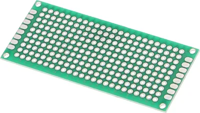 Produktbild von Doppelseitige PCB Leiterplatte (grün) - 30 x 70 mm Rastermaß 2.54 mm