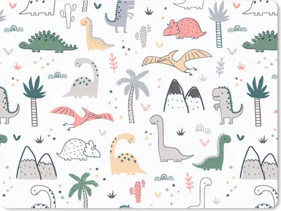 Produktbild von MuchoWow® Mauspad Mousepad Muster - Dino - Baum - Jungen - Kinder - Kinder 23x19 cm - Mousepads - Maus Mat - Pad - Mausunterlage - Schreibtischunterlage - Mauspad
