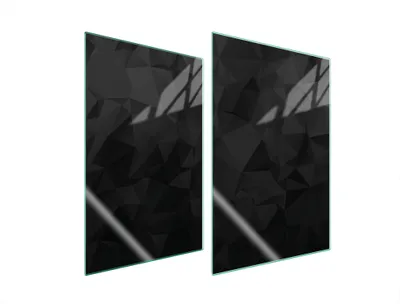 Immagine prodotto di Piastre copri fornelli 2 pezzi 35x52 Copri piano cottura in Vetroceramica tagliere in vetro modello nero