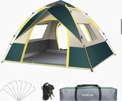 Image de Tente de camping Famanu, imperméable, à montage rapide, pour 3 à 4 personnes - PEAM