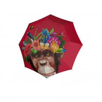 Produktbild von doppler Stockregenschirm Regenschirm Modern.Art Long Automatic Flower Monkey mehrfarbig