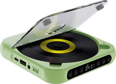 Produktbild von AIORBER Schlanker Bluetooth-CD-Player, Typ-C-Schnellladefunktion, leicht und tragbar, Bluetooth/USB-Multifunktions-Player, Grün