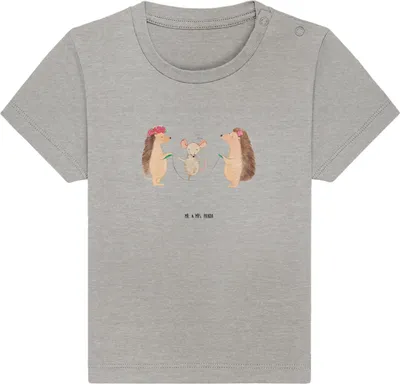 Produktbild von Mr. & Mrs. Panda Babyshirt Igel Seilhüpfen 12. - 18. Monat - Heather Grey - Geschenk, Baby Shirt, Lustige Sprüche, Kinder, Seilspringen, Maus, Baumwollshirt, , T-Shirt