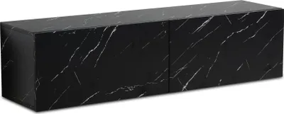 Produktbild von Lowboard Hängend Marmor-Optik Schwarz 120x30x30cm Klapptüren Modern