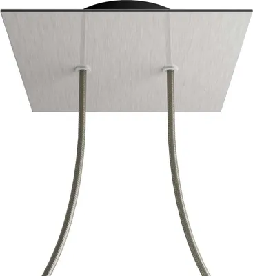 Image de Creative-Cables Rosace Rose-One carrée, 200 mm, avec 2 trous centraux et 4 trous latéraux