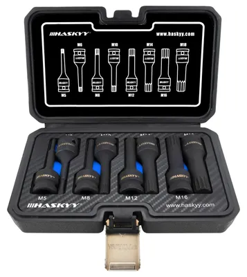 Produktbild von HASKYY 1/2" XZN Schlagschrauber Steckschlüsselsatz M5-M18 Innenvielzahn 8-tlg.