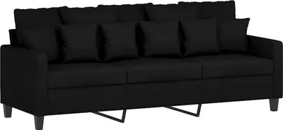 Produktbild von vidaXL 3-Sitzer-Sofa Schwarz 180 cm Stoff