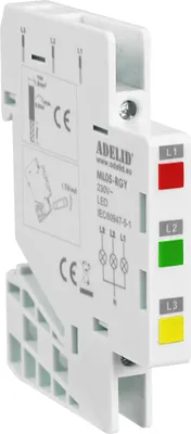 Produktbild von Leuchtmelder Kontrollleuchte Phasenkontrolle halbmodular semimodular 1/2 Module Rot/Grün/Gelb