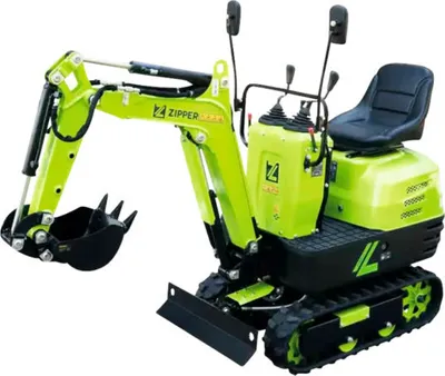 Produktbild von Minibagger Zipper ZI-MBGS600 inkl. Palettengabel, Rechen, Böschungslöffel und Deckel für Baggerschaufel 4,36 kN Reißkraft Arm bzw. 8 kN Reißkraft Löffel, Spurbreite 690 mm