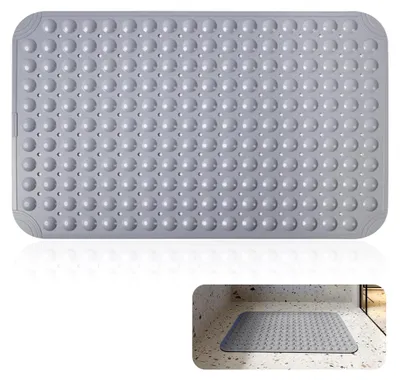 Produktbild von Rutschfeste Duschmatte 88x59cm aus TPE, Maschinenwaschbare Antirutschmatte mit Saugnäpfen für Dusche und Badewanne