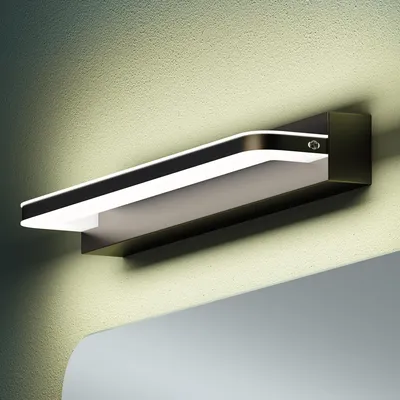 Produktbild von Mai & Mai Spiegelleuchte 40cm LED Badlampe| Spiegellampe, 4000K Badezimmer Lampe | LED Wandleuchte Sandschwarz 9W SparkLuxe