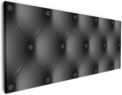 Produktbild von Wallario Premium Leinwandbild Schwarze Ledertür in Größe 80 x 200 cm