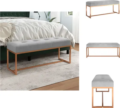 Produktbild von vidaXL Sitzbank Grau 110x36x45 cm Samt -  Truhen- & Flurbänke
