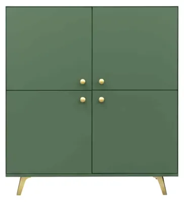 Produktbild von Masseno Kommode GALIO 140 cm Sideboard mit Schubladen und 4 Türen für Wohnzimmer Schlafzimmer Modern 140x41x86 cm Grün