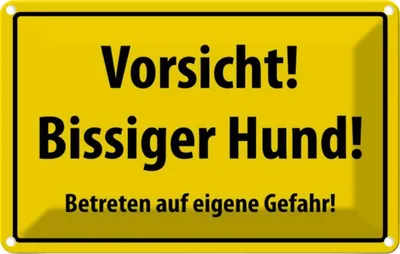 Produktbild von vianmo Blechschild 12x18 cm Warn Vorsicht bissiger Hund Warnschild Hinweisschild Sicherheit