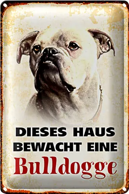 Produktbild von Blechschild Hund 20x30cm dieses Haus bewacht eine Bulldogge