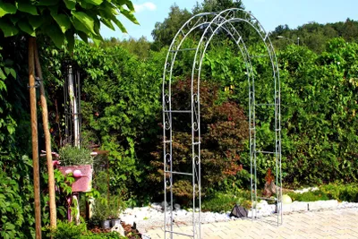 Produktbild von Rosenbogen HOLLAND Rund Gesamtbreite 2,40 m Verzinkt Pergola Metallrosenbogen Gartenbogen Rosensäule Gartendeko Rozenboog Arches de Rose