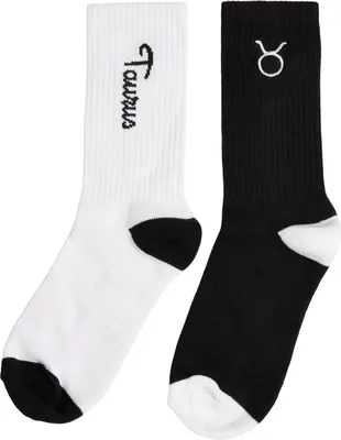 Image de Accessoires Mister Tee MT2235 | Chaussettes Zodiac, lot de 2 - Couleur : noir/blanc taureau - Taille : 39-42