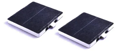 Two charcoal filters are shown on a white background.