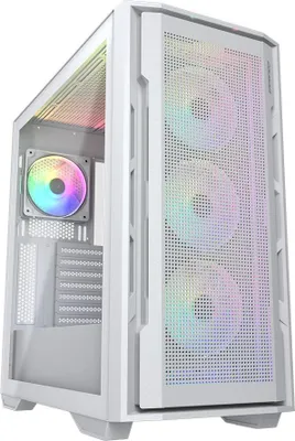 Zdjęcie produktu dla COUGAR Gaming CGR-5C78W-RGB, Midi Tower, PC, Biały, ATX, CEB, EATX, micro ATX, Mini-ITX, Gaming, Niebieski, Zielony, Czerwony