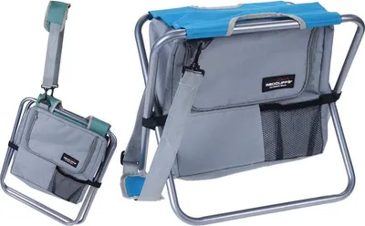 Obrázok produktu pre Kempingová skladacia stolička s chladiacou taškou zelenošedá KO-FD8300430zele