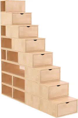 Immagine prodotto di Scaffale a gradini 200 cm - Vernice naturale