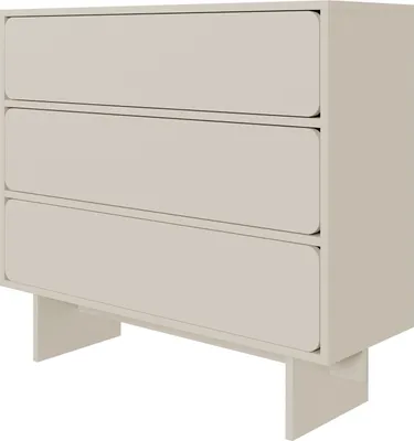A 3-drawer chest of drawers on a white background.